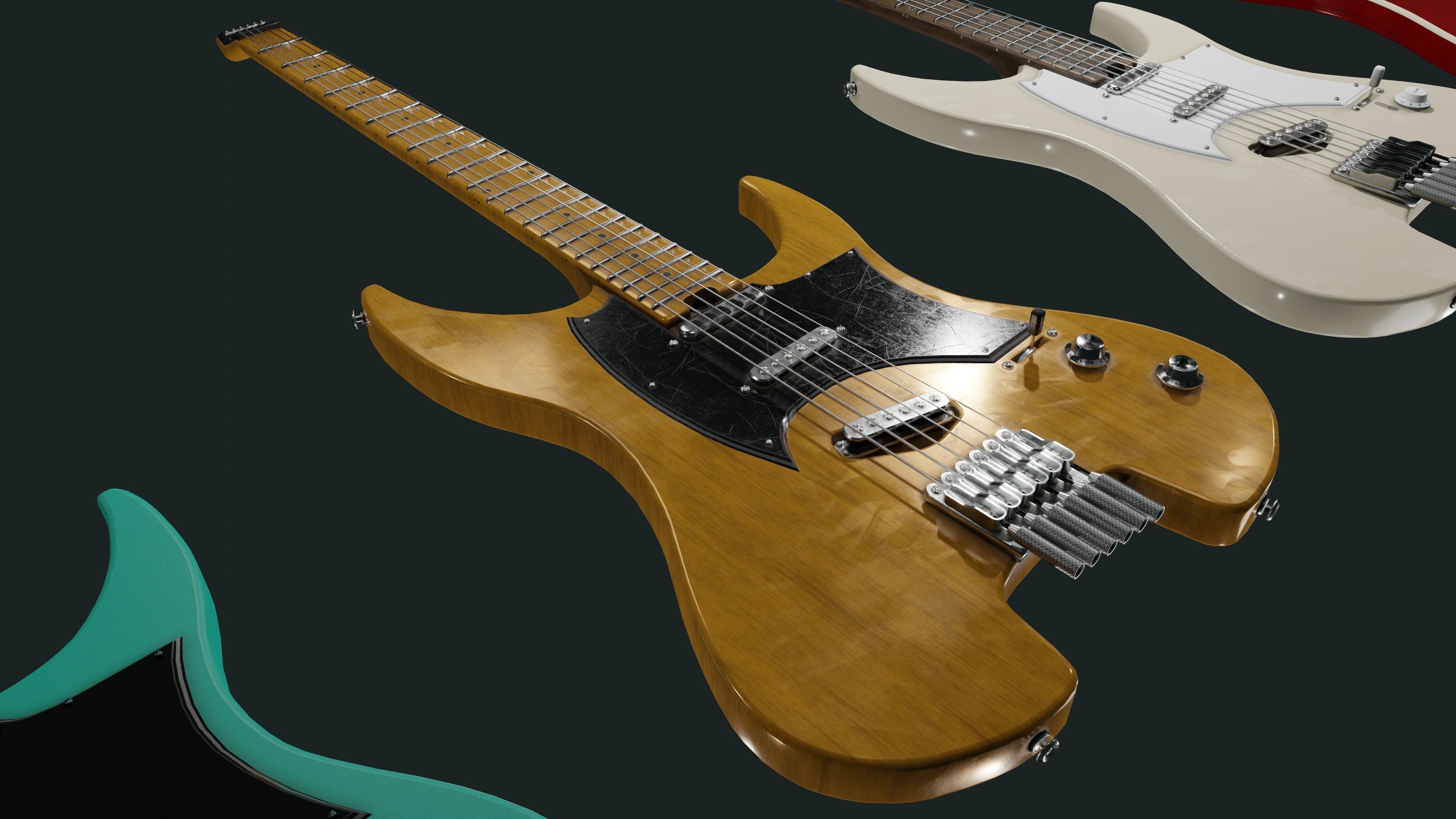 Headless Guitar Low-poly 3D model_18