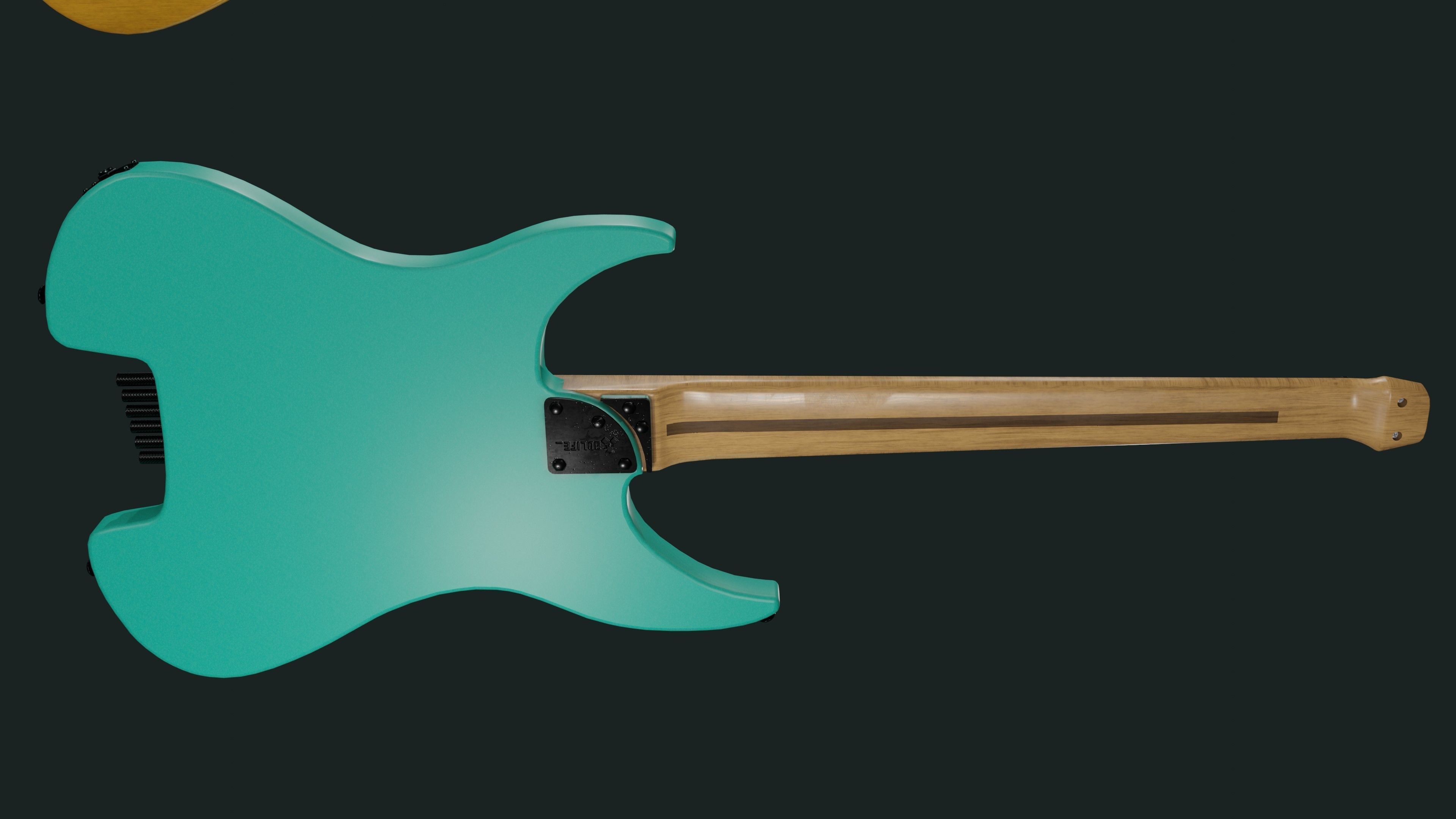 Headless Guitar Low-poly 3D model_22