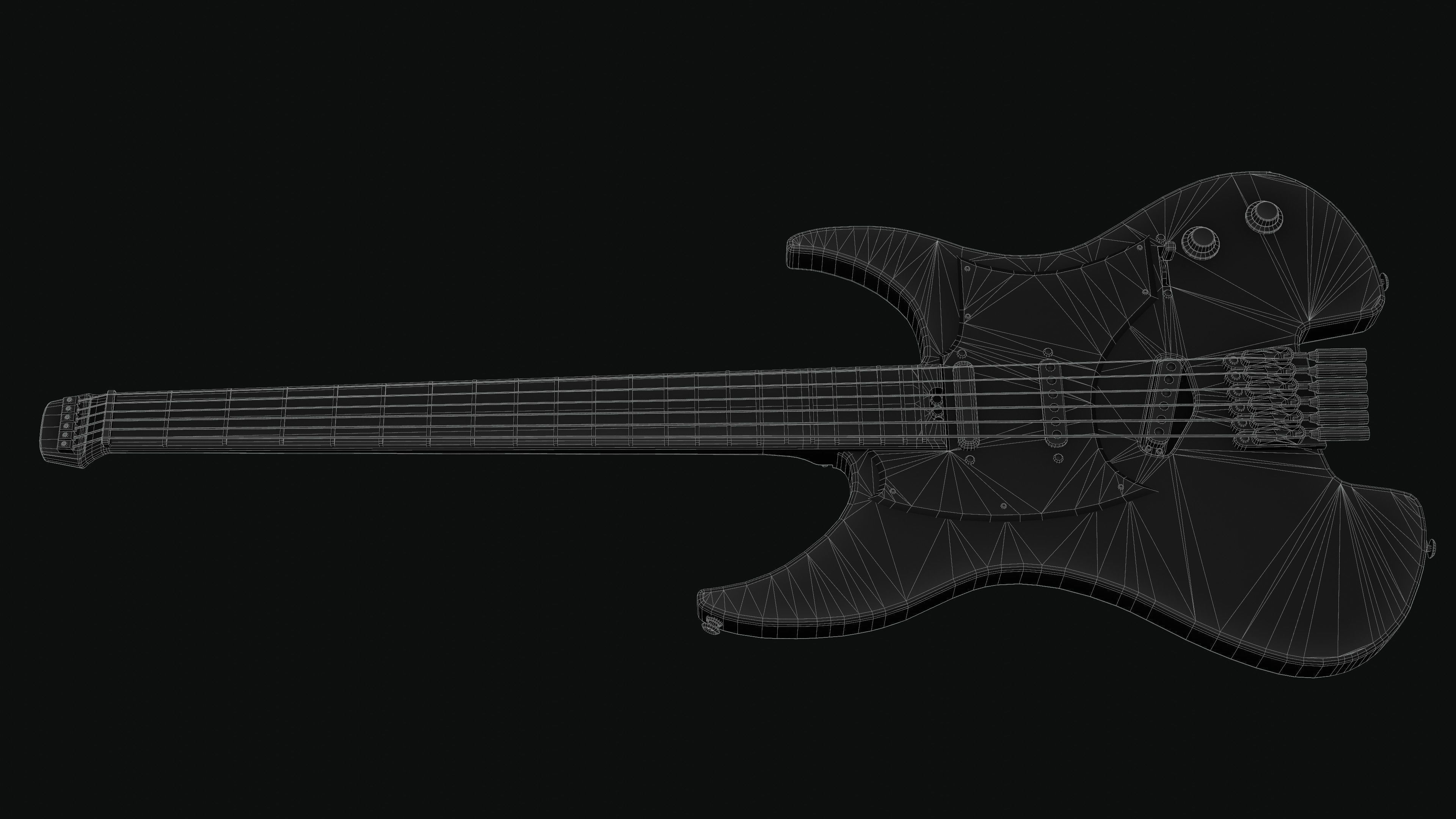 Headless Guitar Low-poly 3D model_33