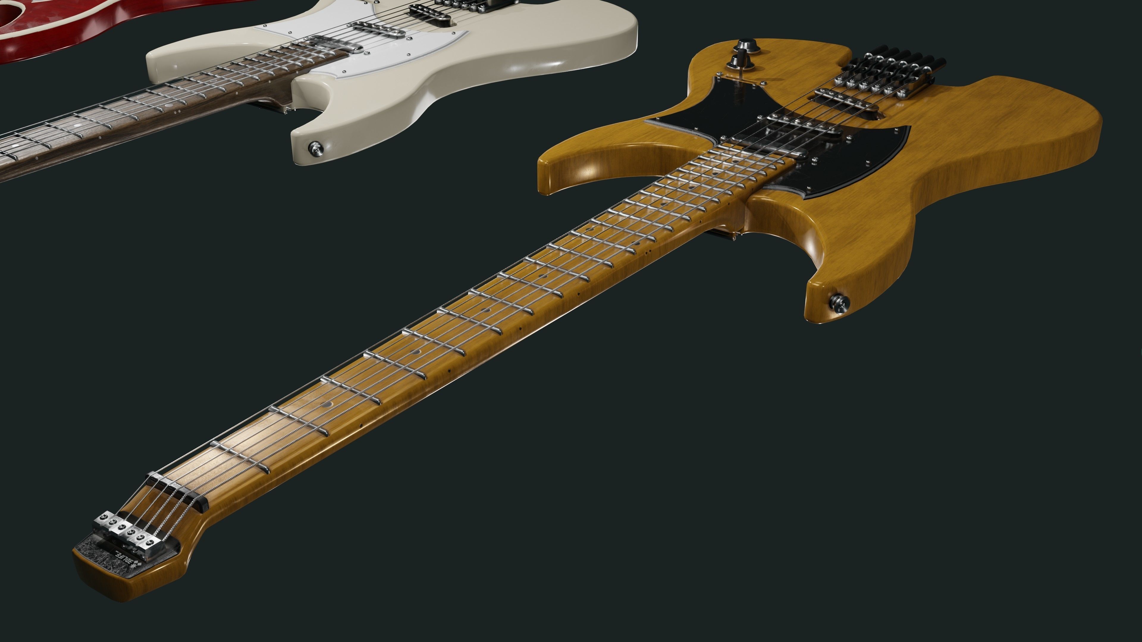 Headless Guitar Low-poly 3D model_8