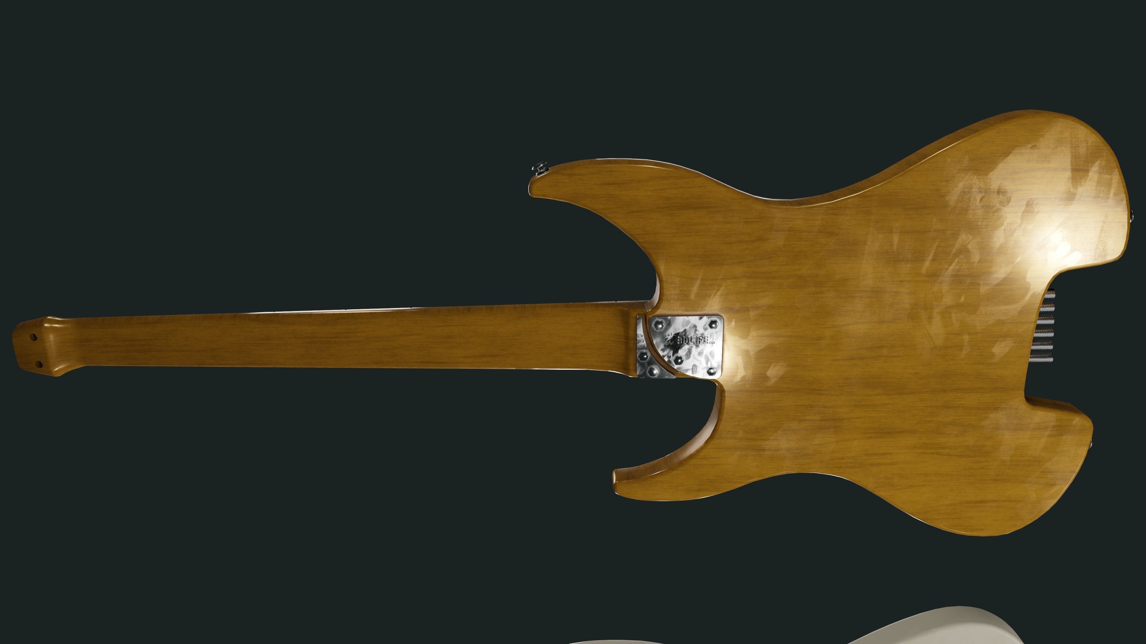 Headless Guitar Low-poly 3D model_23