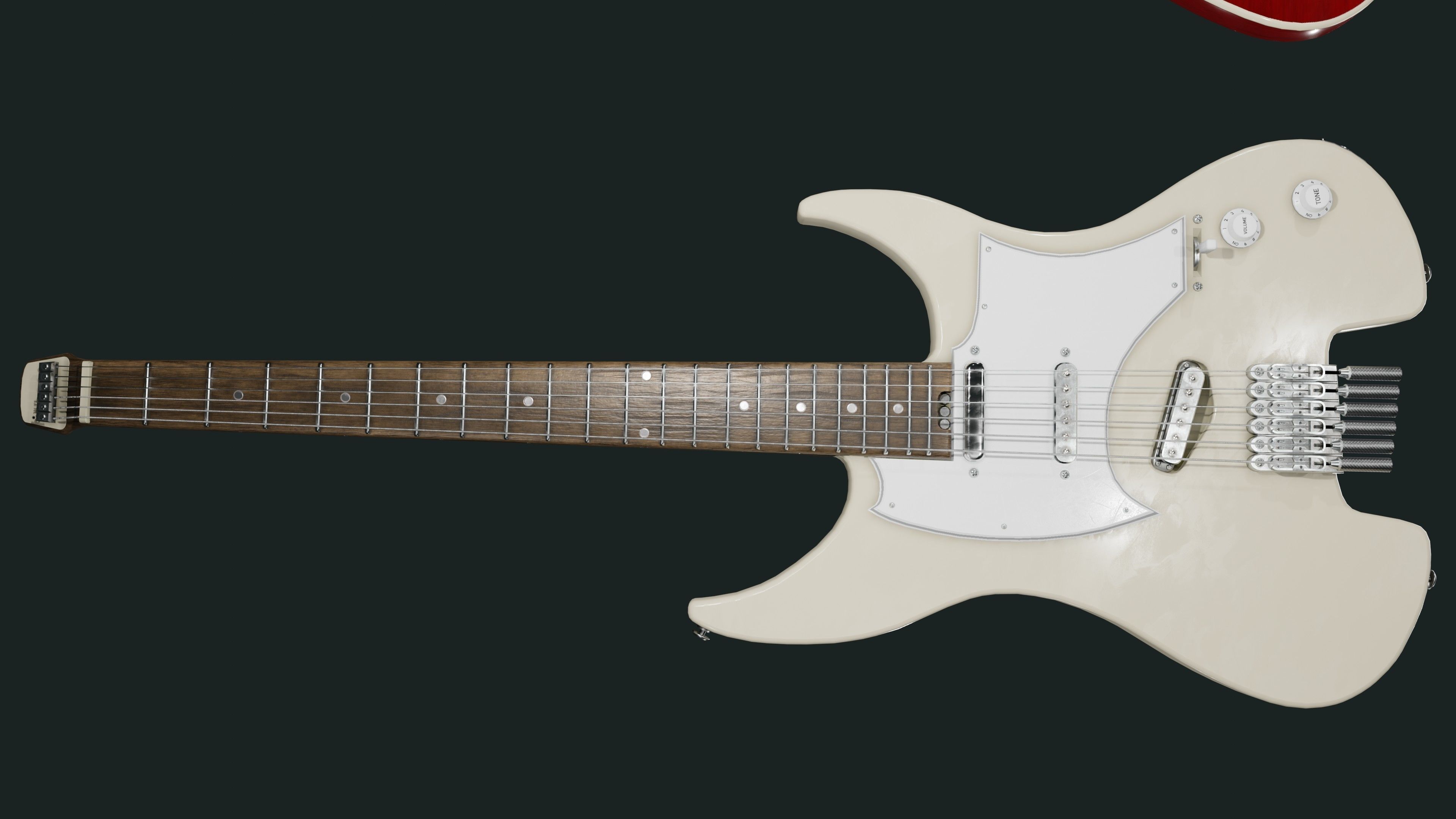 Headless Guitar Low-poly 3D model_3