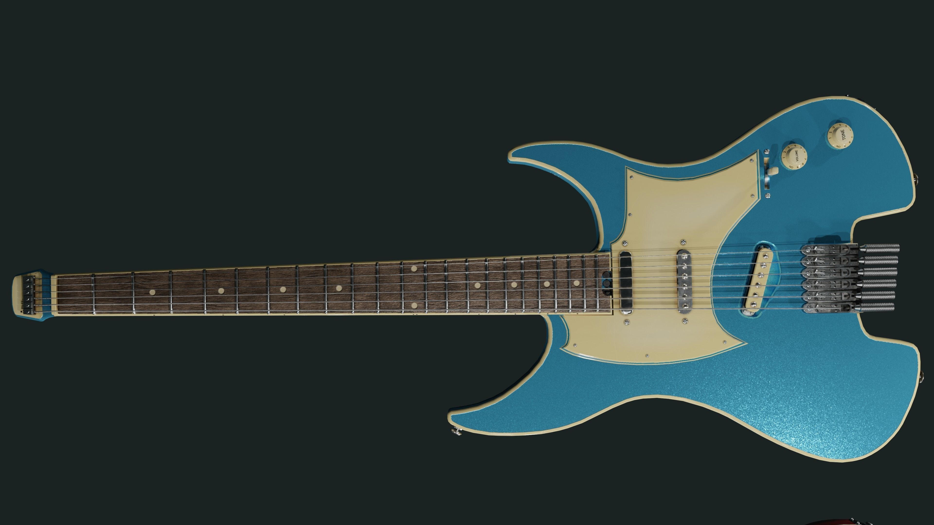 Headless Guitar Low-poly 3D model_6