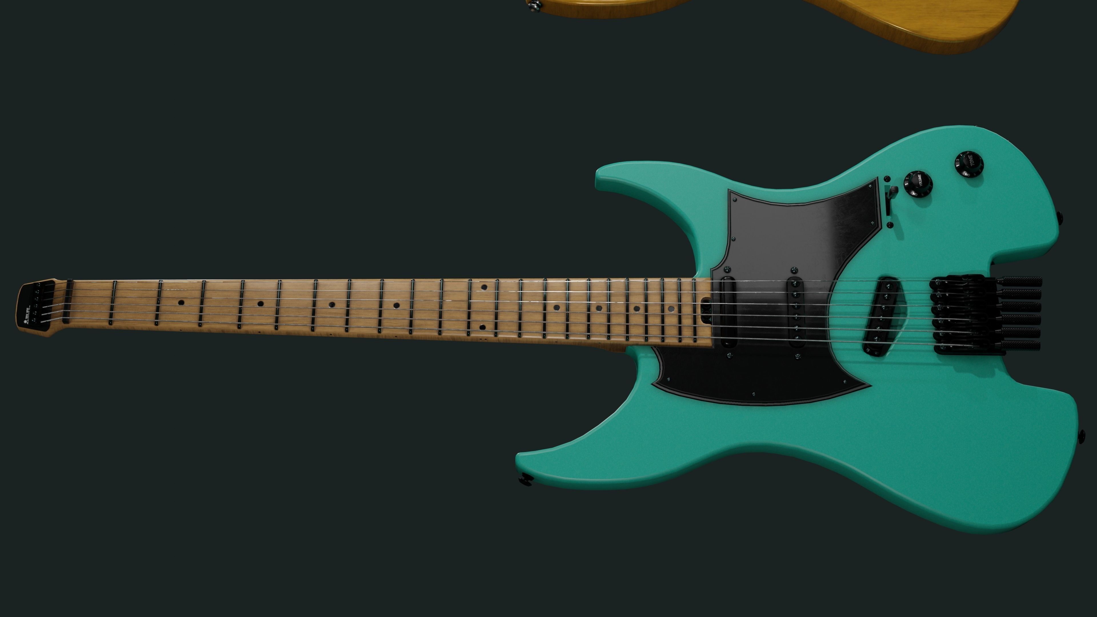 Headless Guitar Low-poly 3D model_2