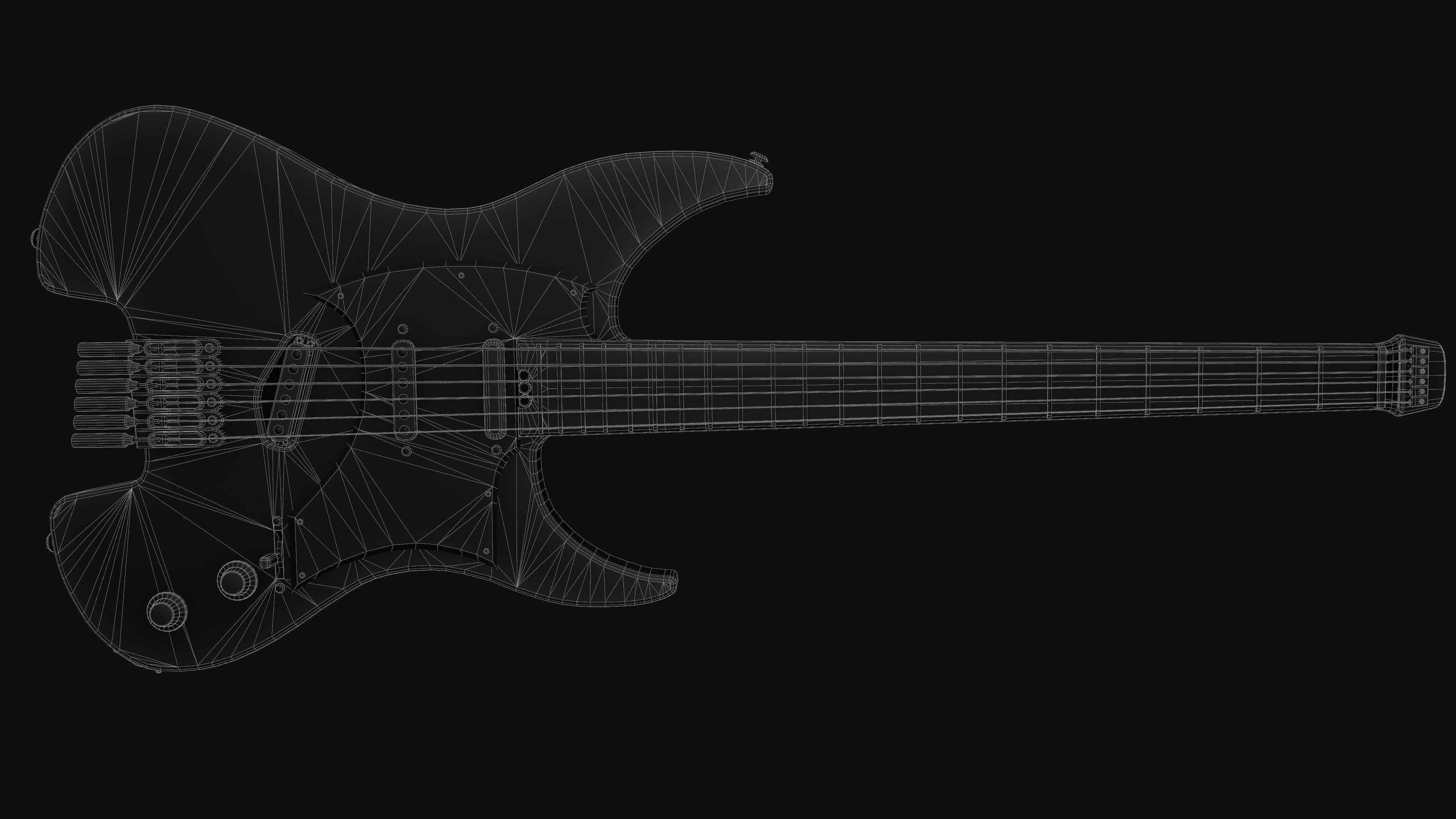 Headless Guitar Low-poly 3D model_31