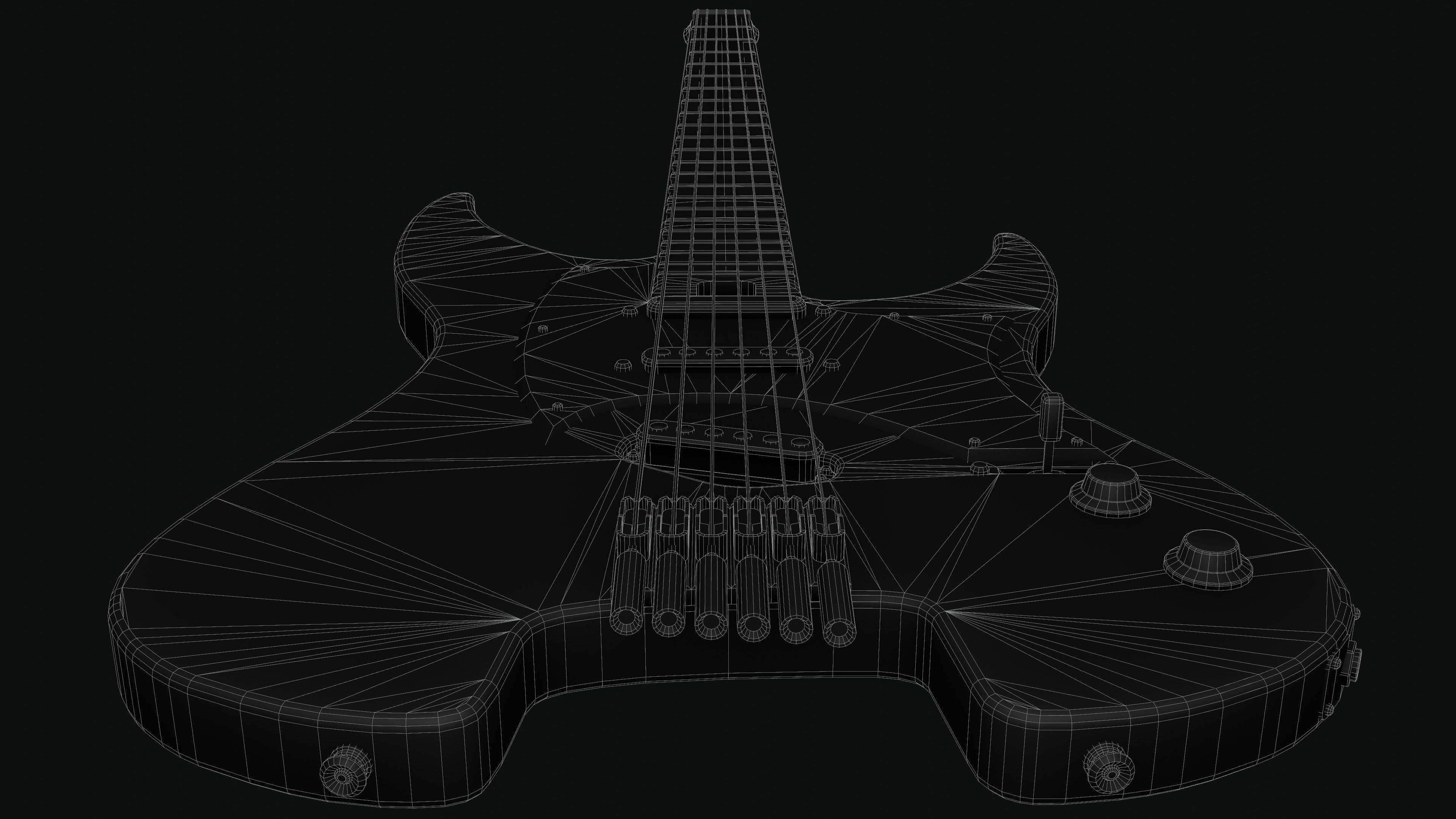 Headless Guitar Low-poly 3D model_34