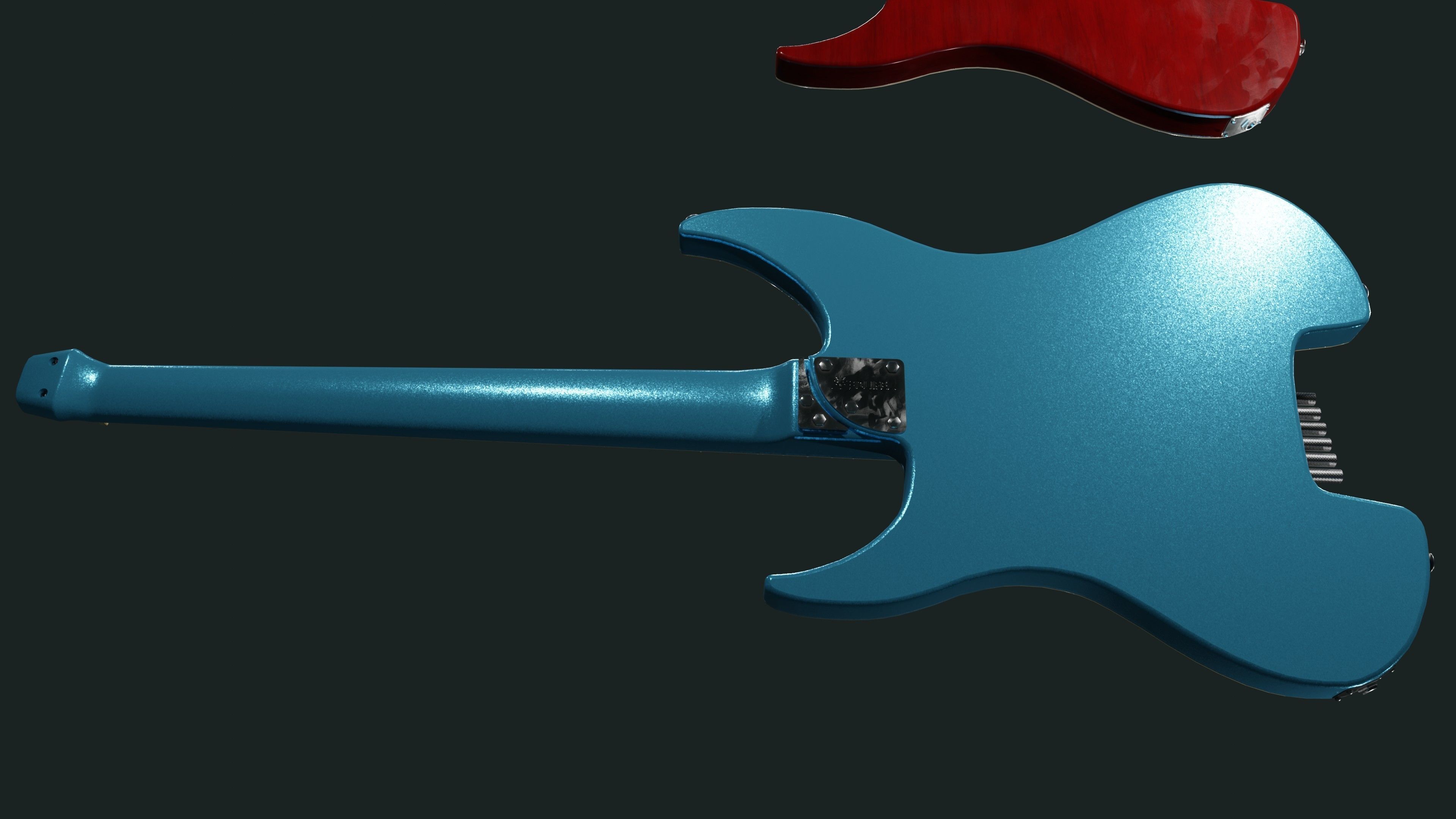 Headless Guitar Low-poly 3D model_26