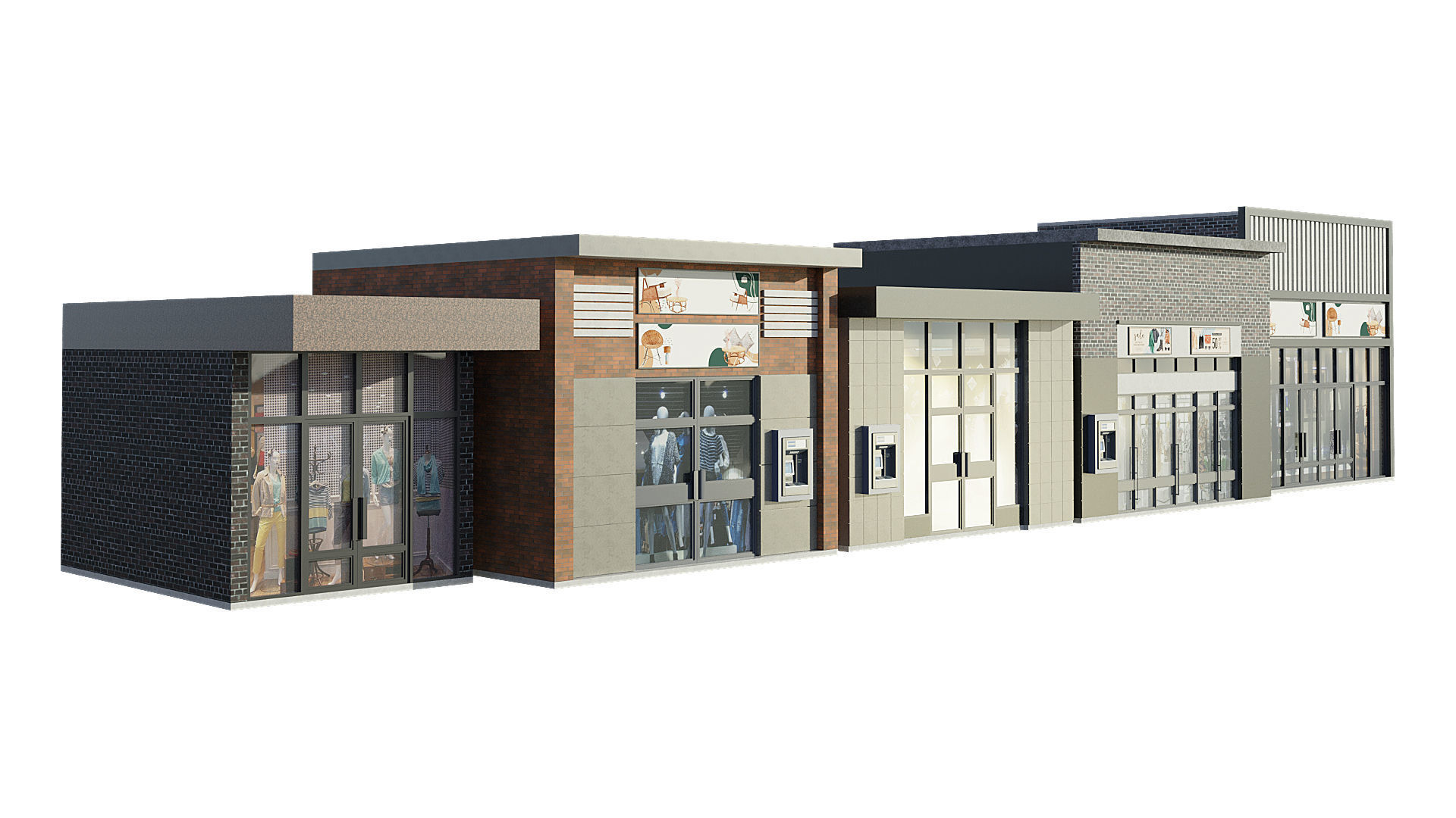 Commercial Storefront Shopfront Shop Retail City 3D model_10