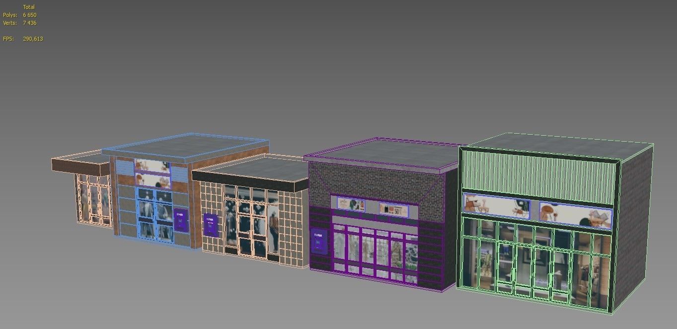 Commercial Storefront Shopfront Shop Retail City 3D model_22