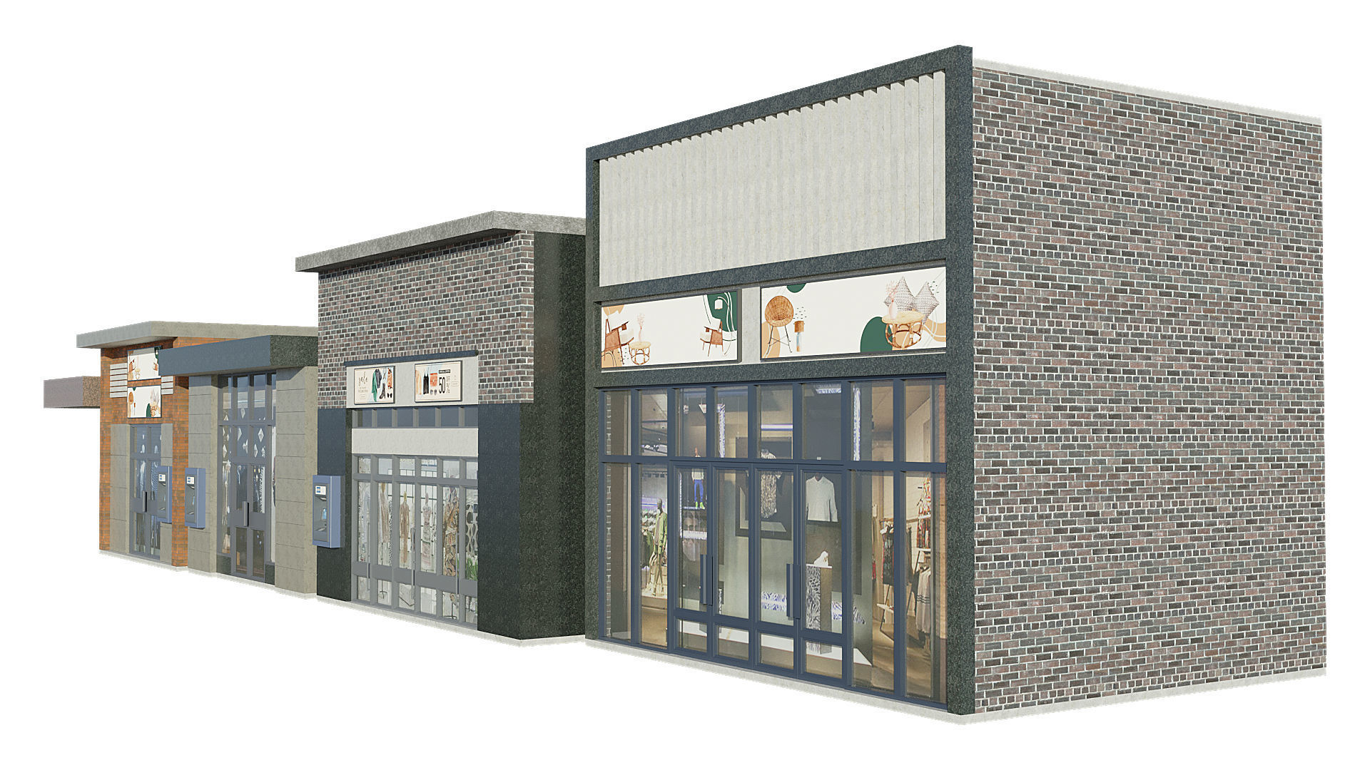 Commercial Storefront Shopfront Shop Retail City 3D model_1