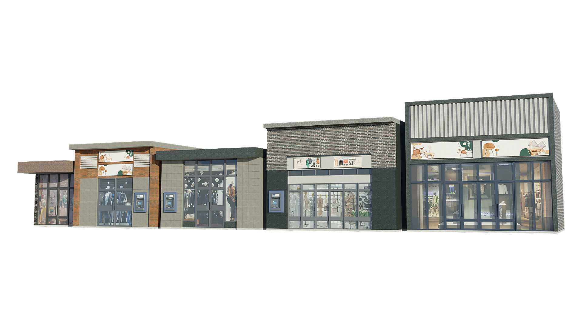 Commercial Storefront Shopfront Shop Retail City 3D model_7