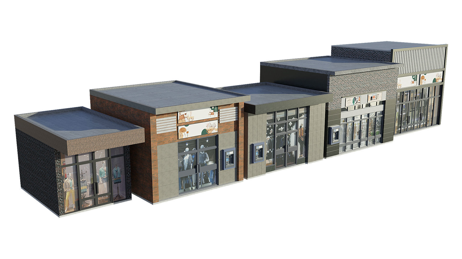 Commercial Storefront Shopfront Shop Retail City 3D model_5