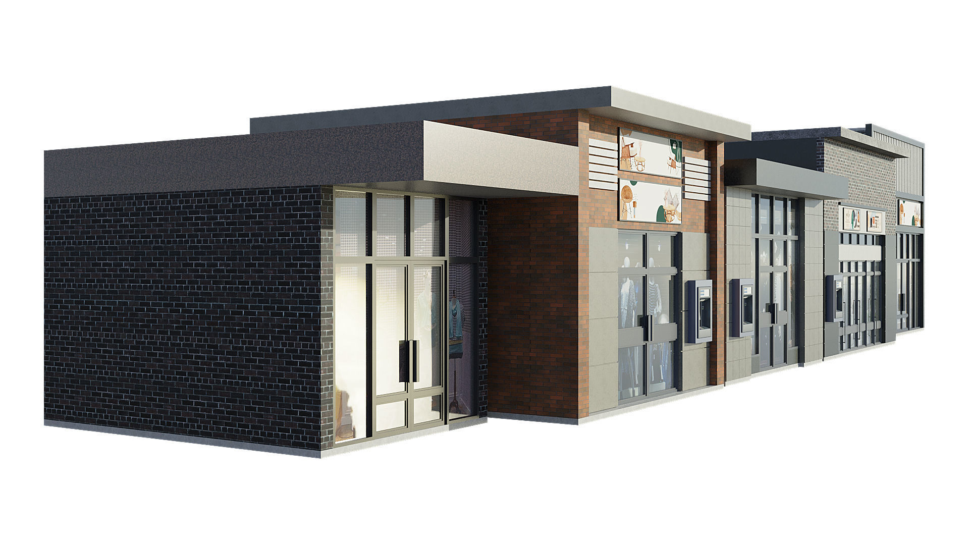 Commercial Storefront Shopfront Shop Retail City 3D model_4