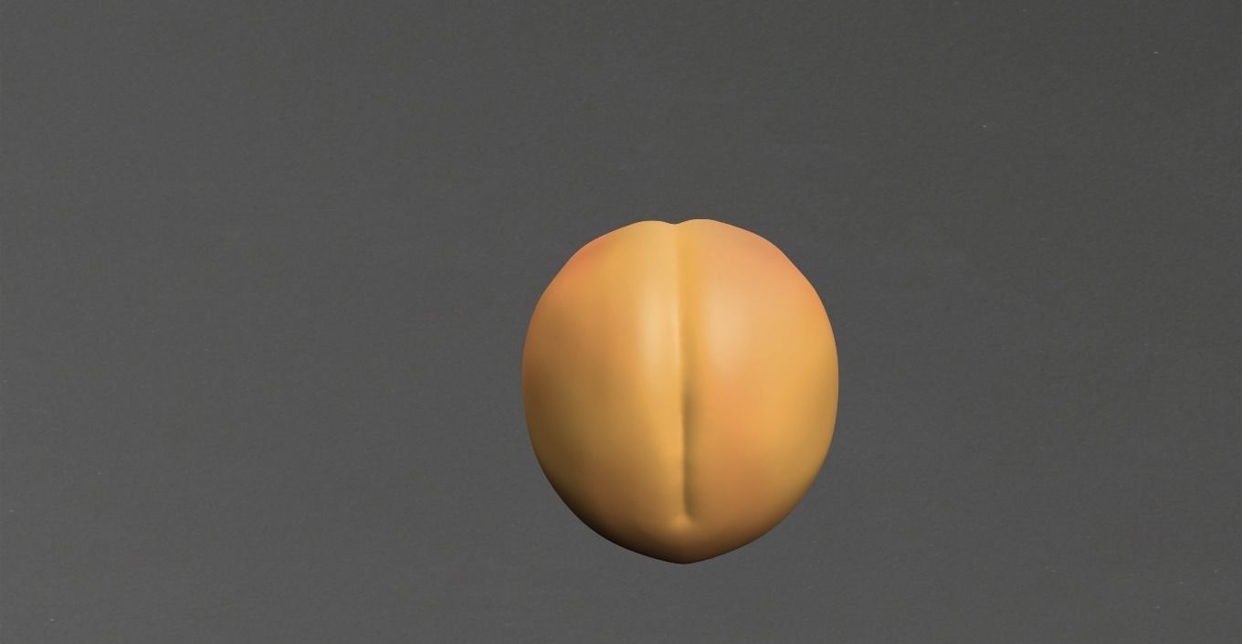 Apricot coffee bean Low-poly 3D model_9