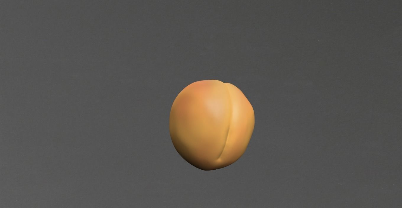 Apricot coffee bean Low-poly 3D model_10
