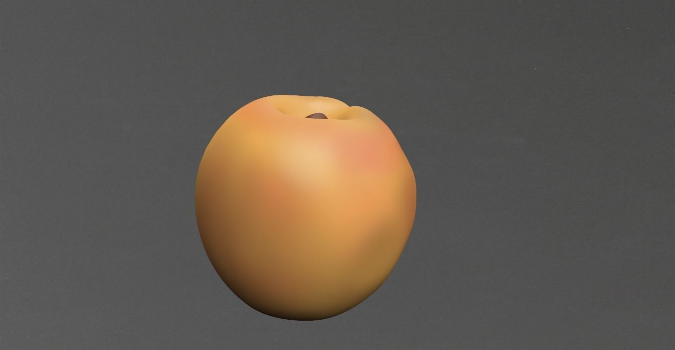 Apricot coffee bean Low-poly 3D model_15