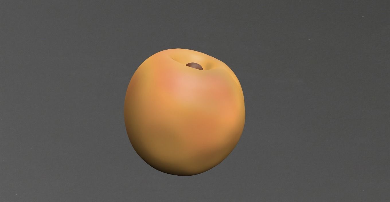 Apricot coffee bean Low-poly 3D model_11