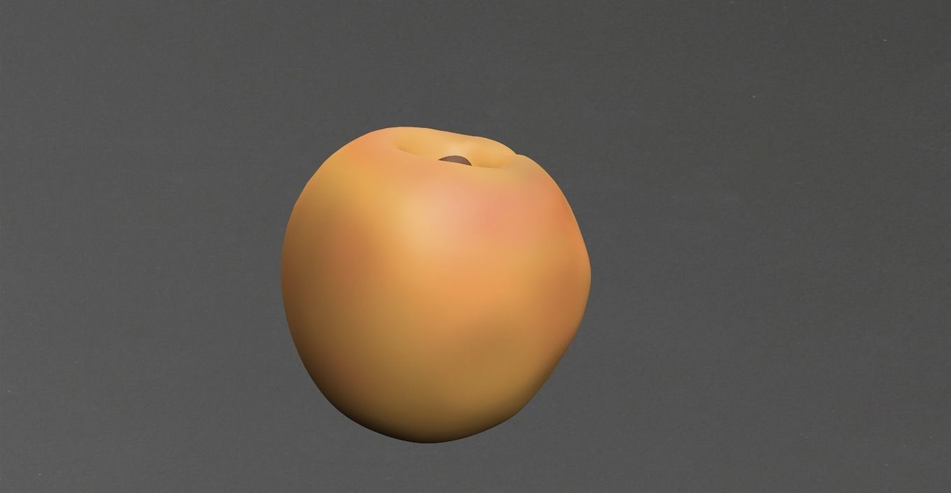Apricot coffee bean Low-poly 3D model_14