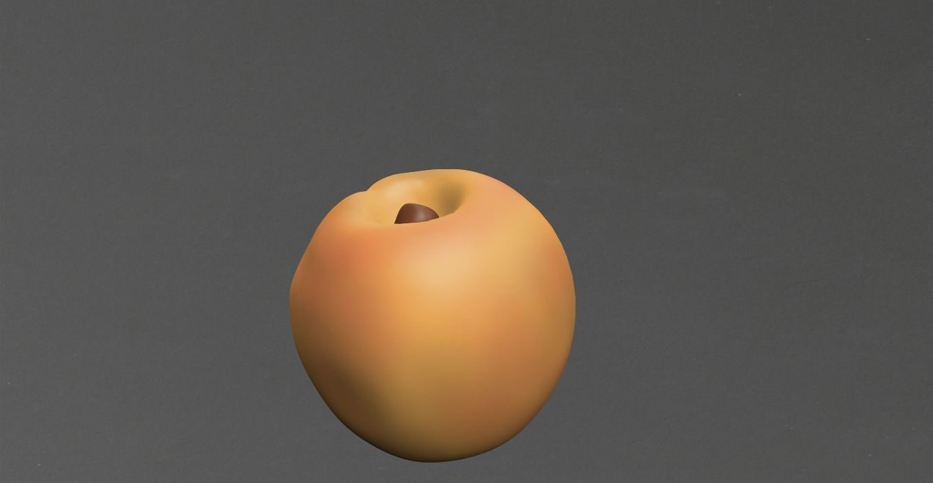 Apricot coffee bean Low-poly 3D model_19