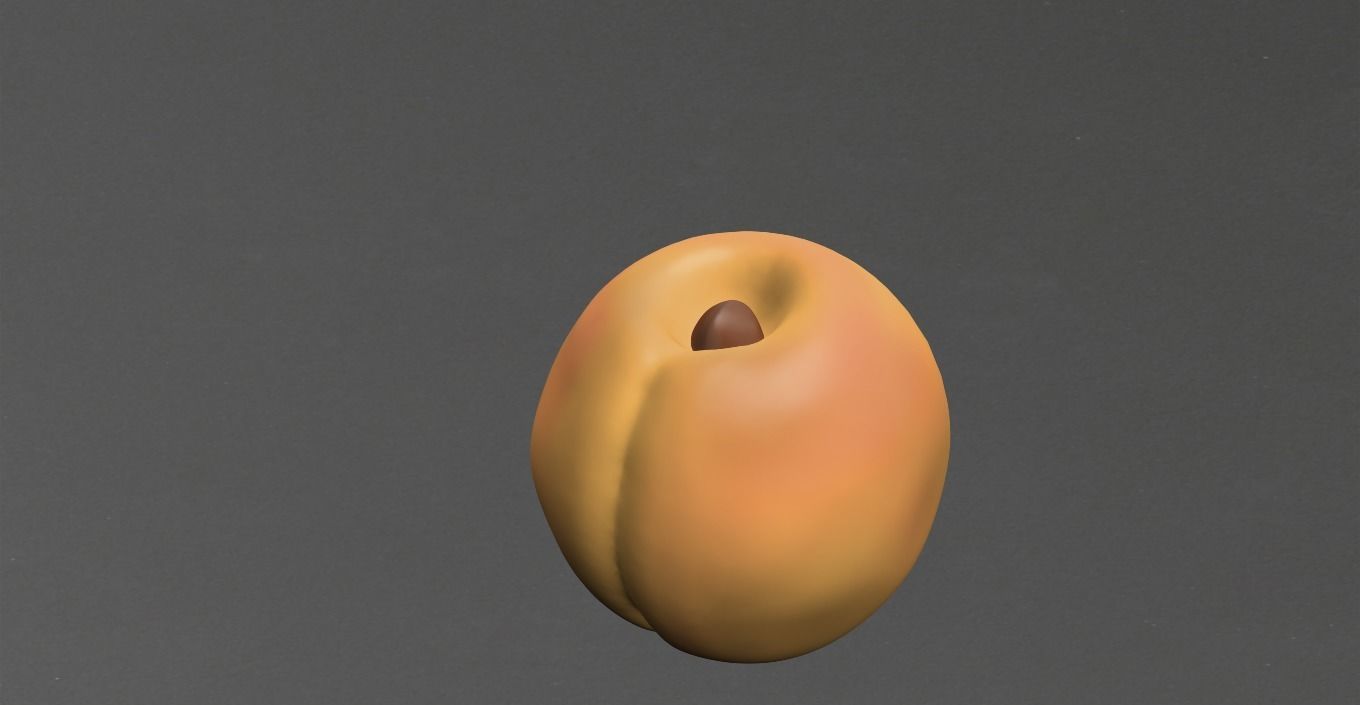 Apricot coffee bean Low-poly 3D model_5