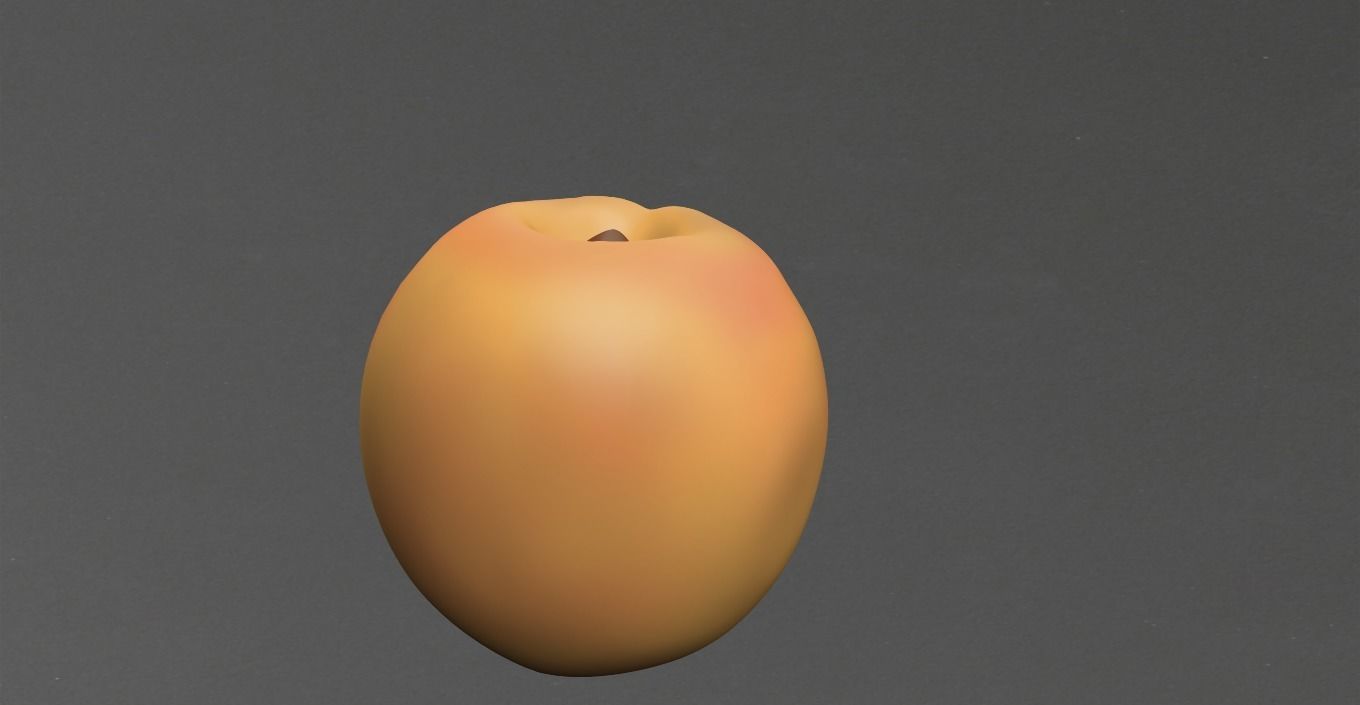 Apricot coffee bean Low-poly 3D model_16