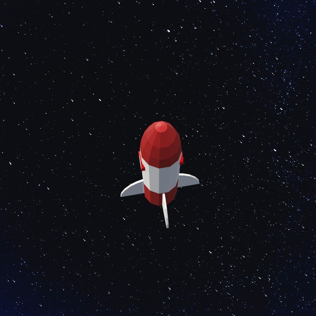 Space rocket Low-poly 3D model_6