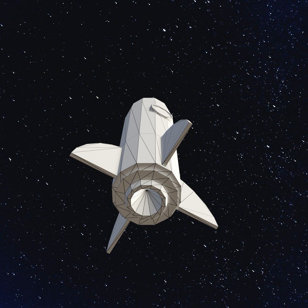 Space rocket Low-poly 3D model_12
