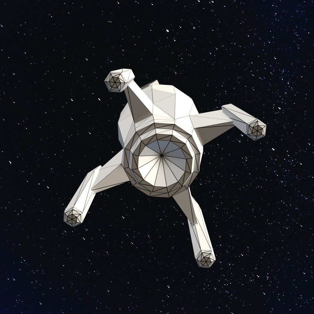 Space rocket Low-poly 3D model_14