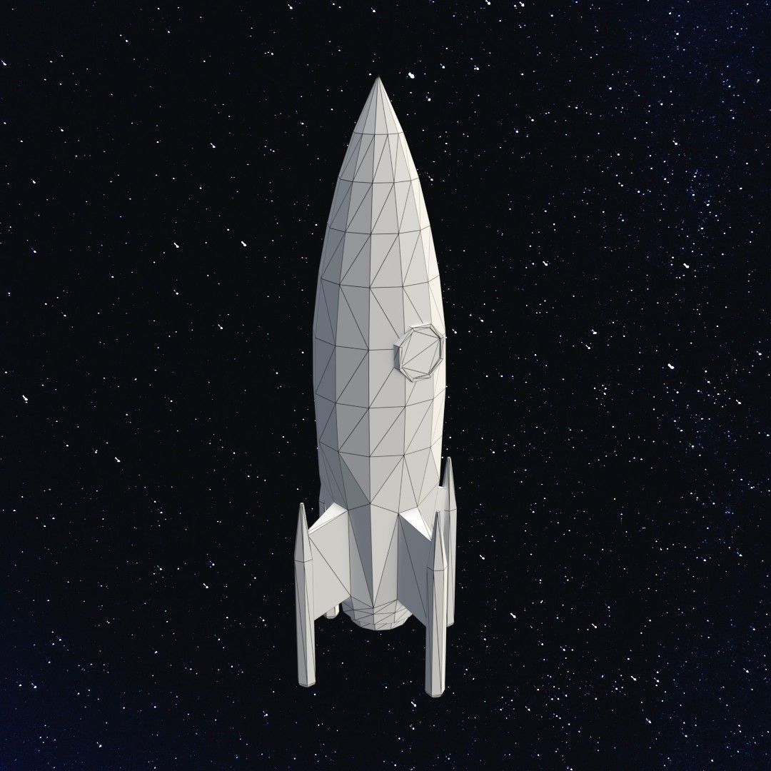 Space rocket Low-poly 3D model_13