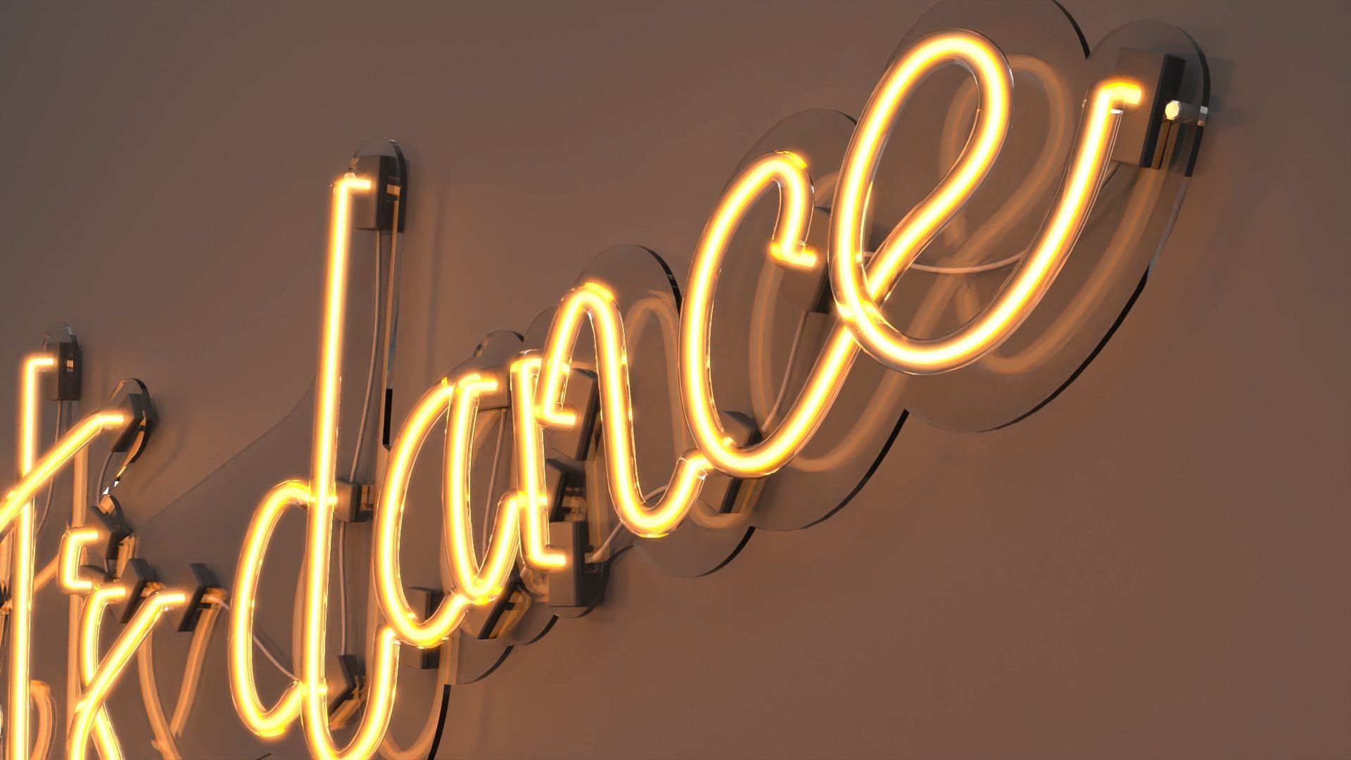 Lets Dance - Neon Sign 3D model_2