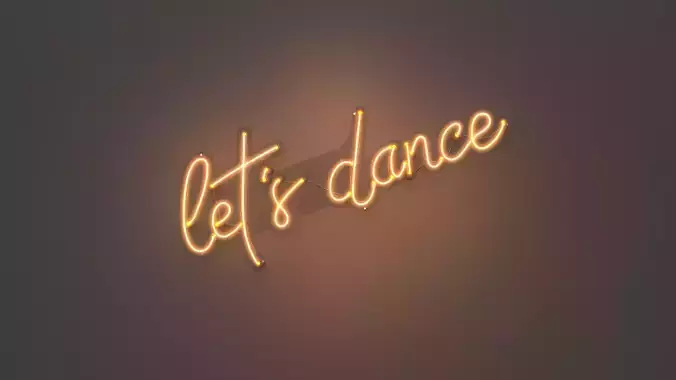 Lets Dance - Neon Sign 3D model