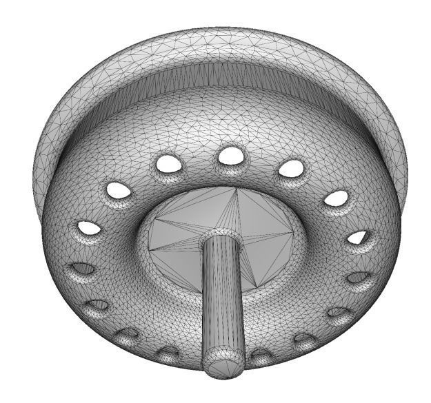 Steel Kitchen Sink Strainer Plug Low-poly 3D model_4