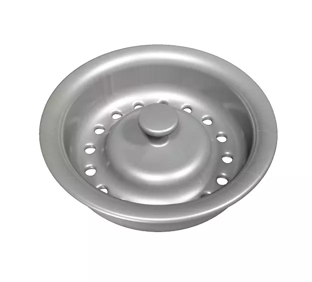 Steel Kitchen Sink Strainer Plug Low-poly 3D model_0