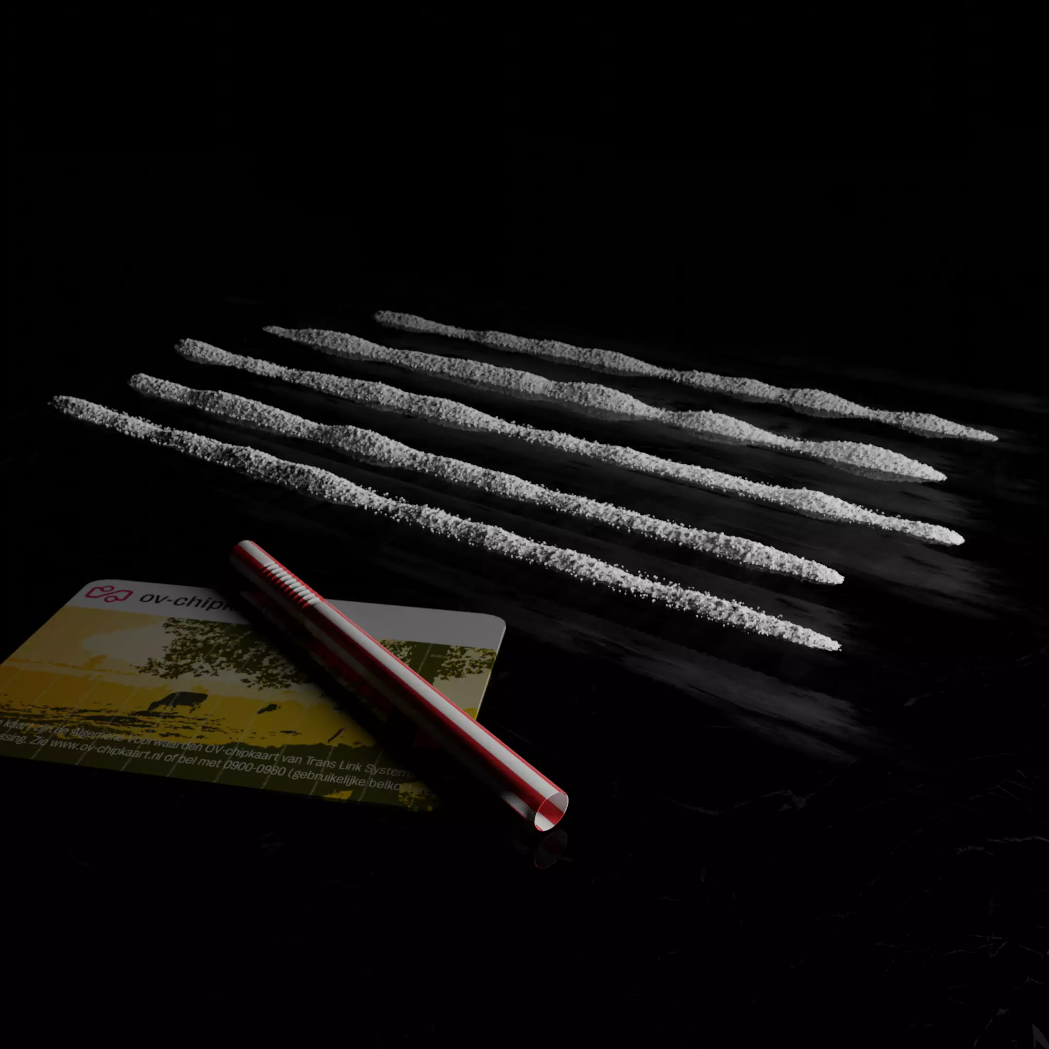 Cocaine brush strokes 3D model_0