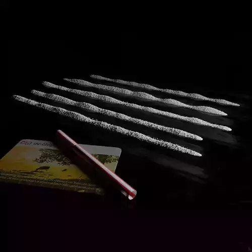 Cocaine brush strokes 3D model