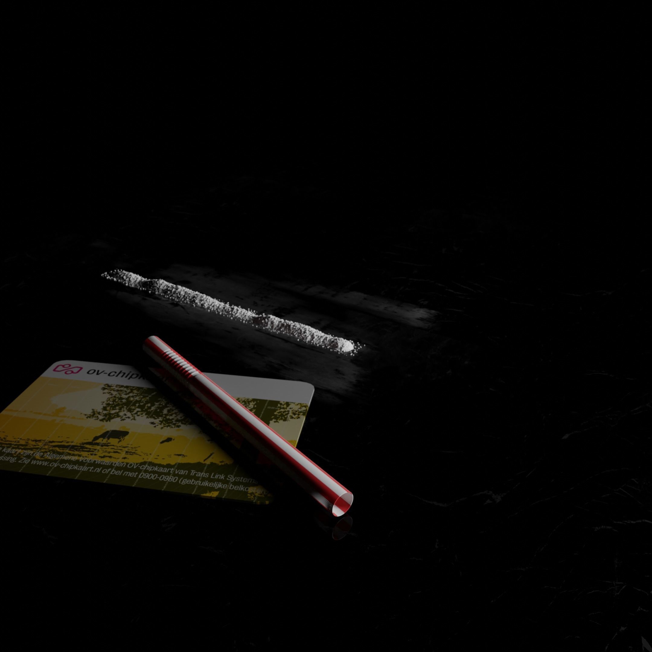 Cocaine brush strokes 3D model_4