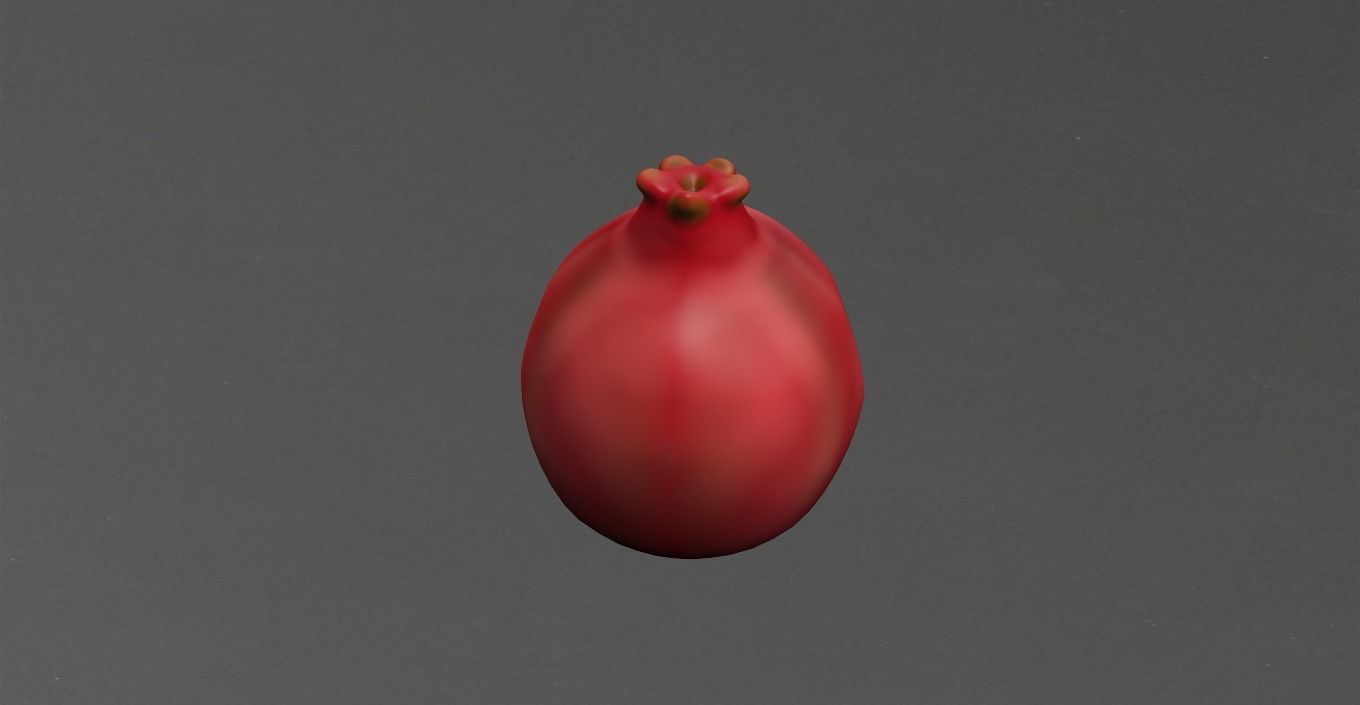 Pomegranate Low-poly 3D model_7