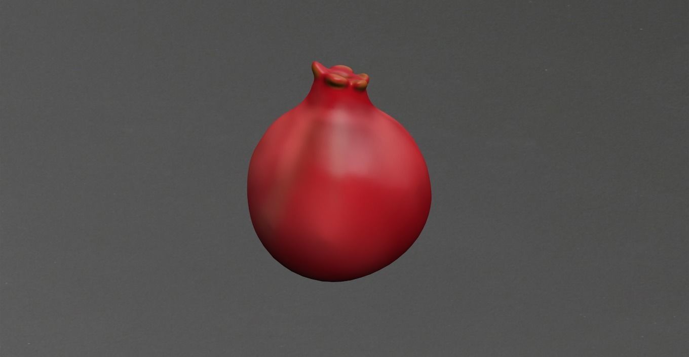 Pomegranate Low-poly 3D model_3