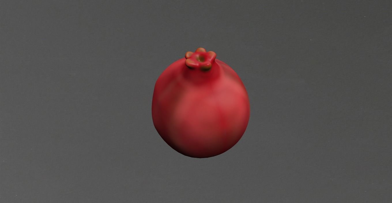 Pomegranate Low-poly 3D model_5