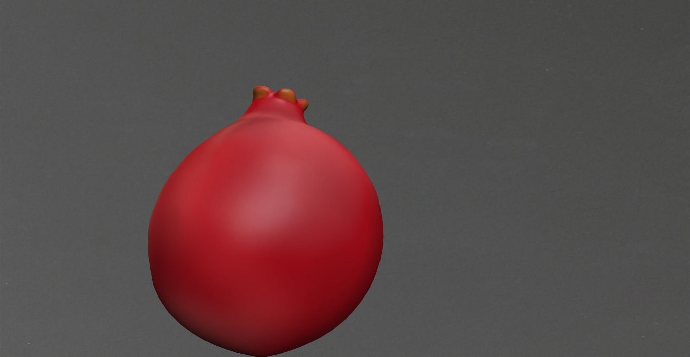 Pomegranate Low-poly 3D model_4