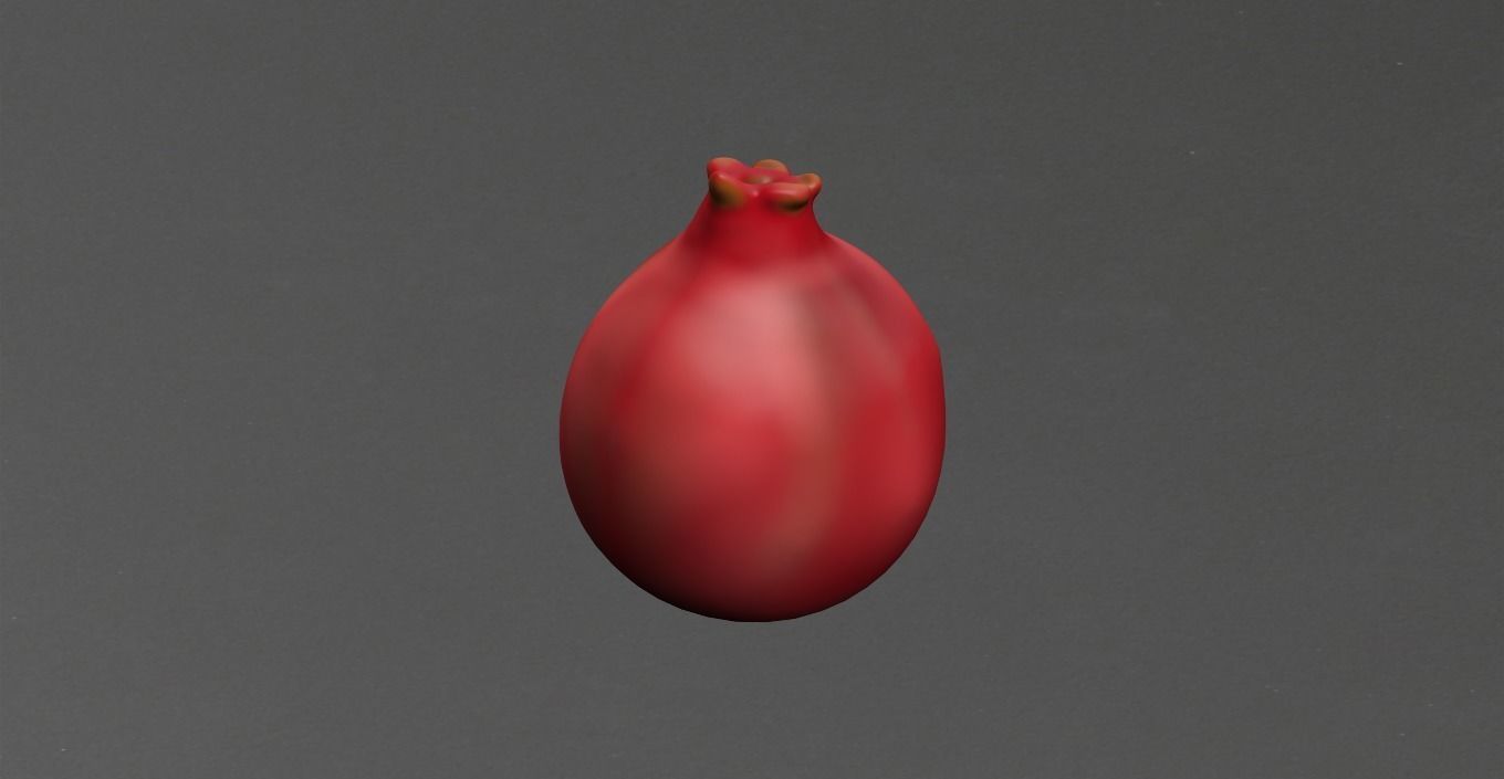 Pomegranate Low-poly 3D model_17