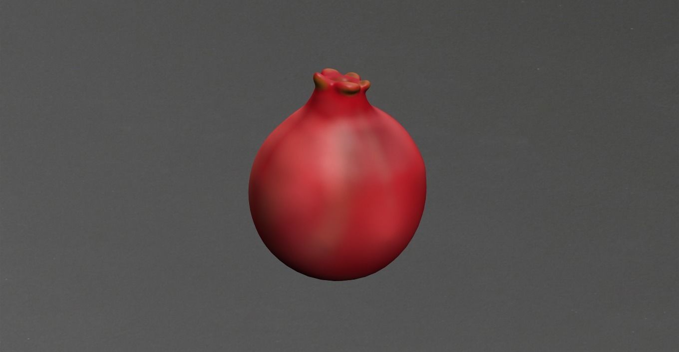 Pomegranate Low-poly 3D model_2