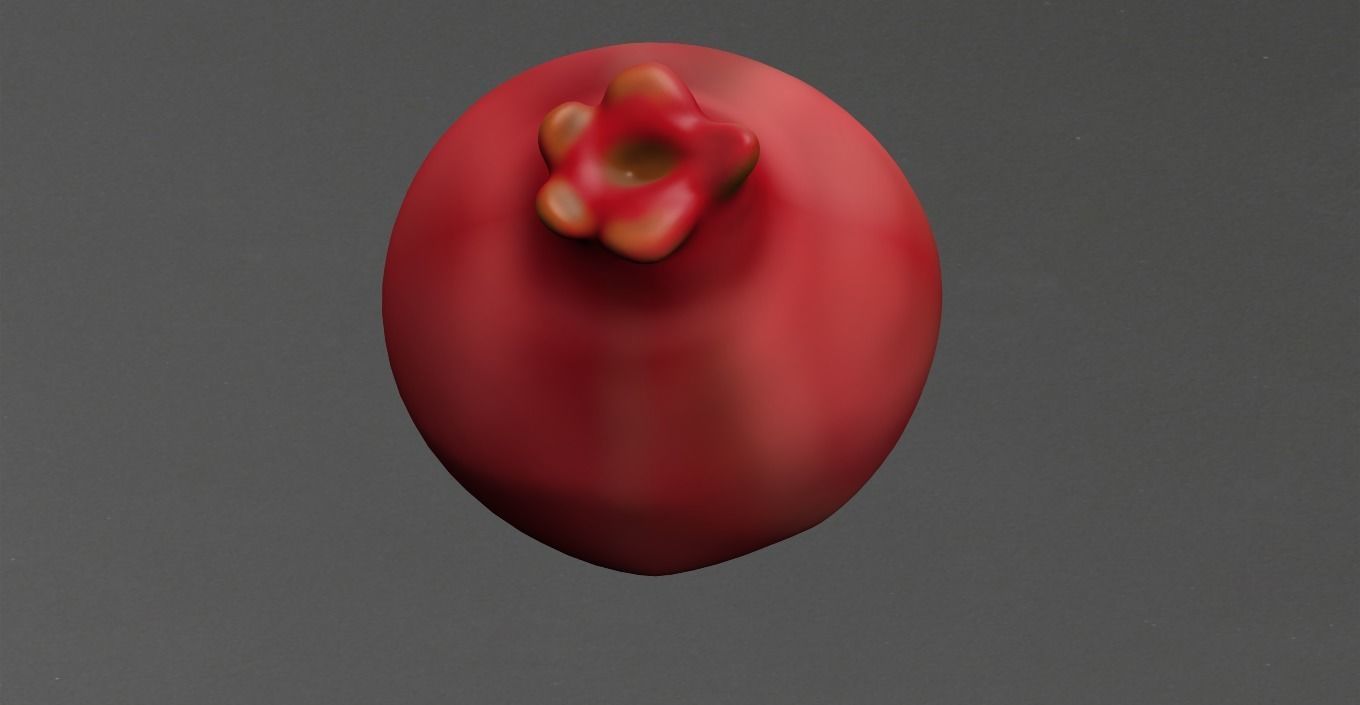 Pomegranate Low-poly 3D model_1