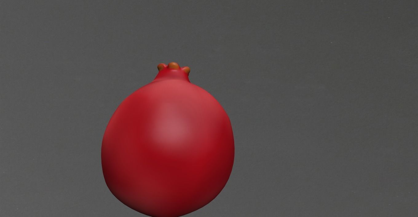 Pomegranate Low-poly 3D model_9