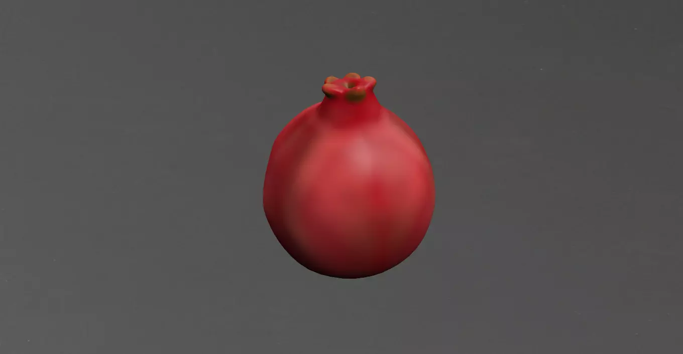 Pomegranate Low-poly 3D model_0