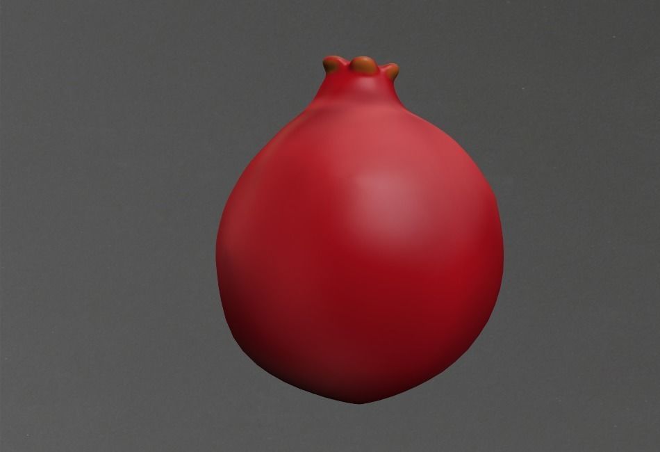Pomegranate Low-poly 3D model_19