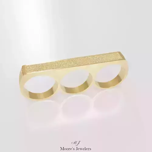Textured 3 Finger Bar Ring 3d Model Stl File