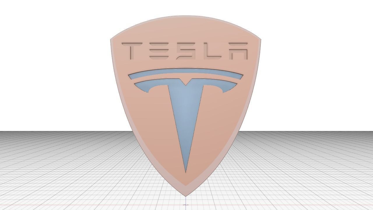 Tesla 3d logo 2 3D model_8