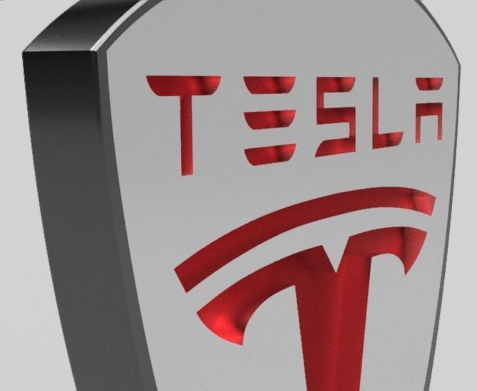 Tesla 3d logo 2 3D model_4