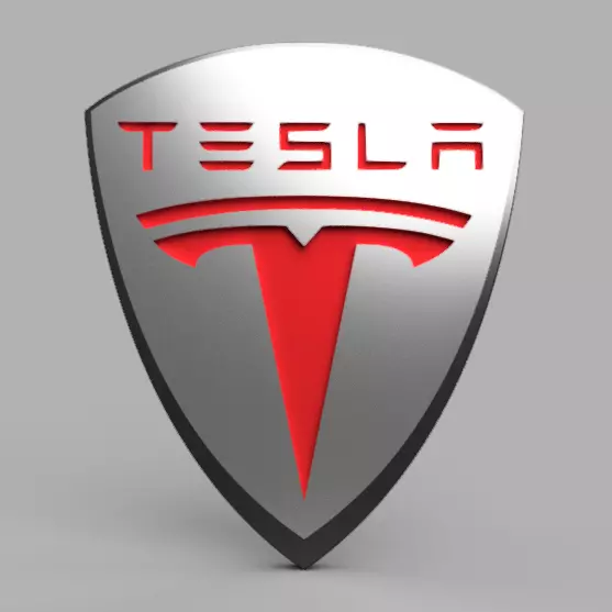 Tesla 3d logo 2 3D model_0